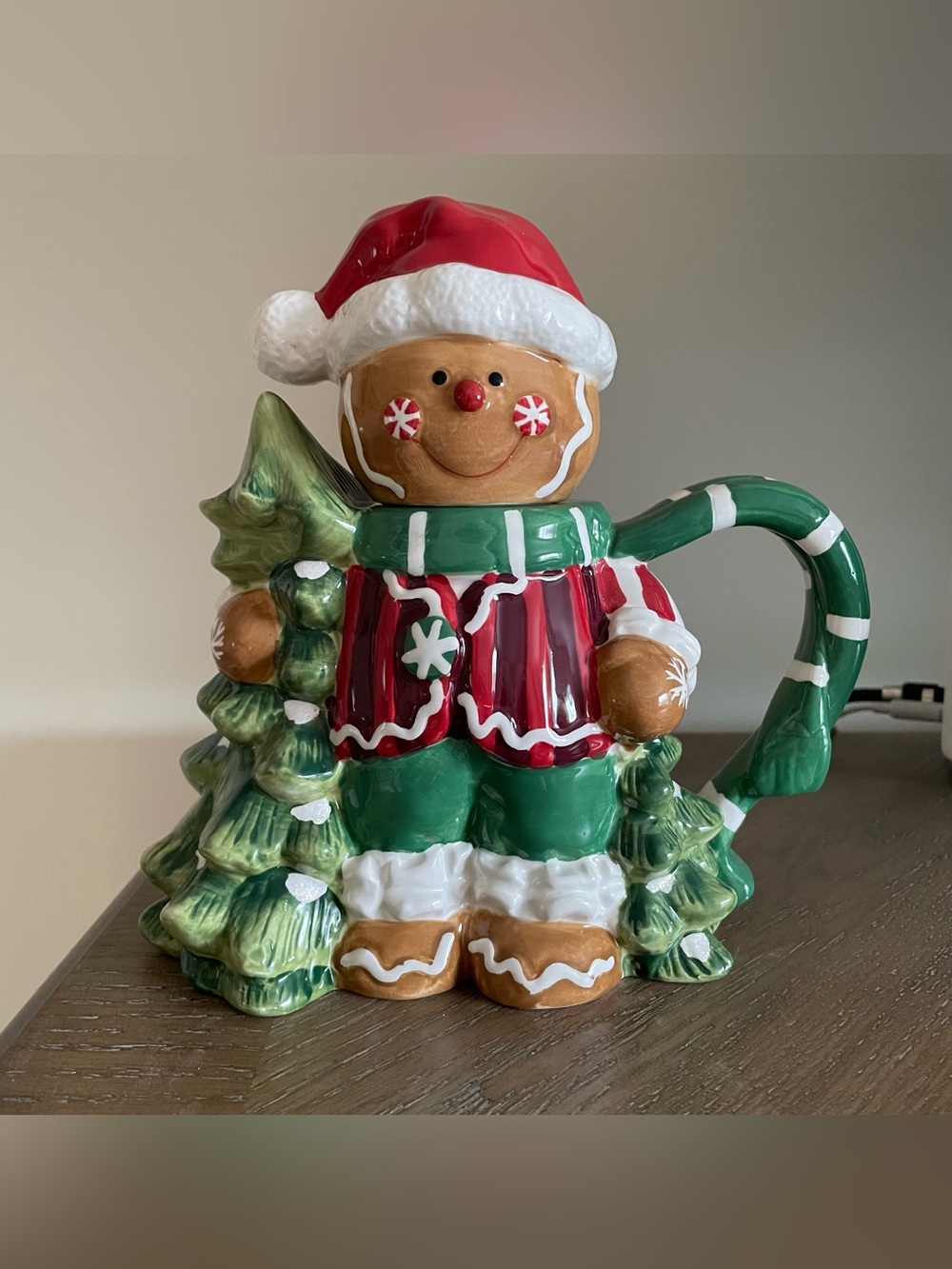 Christmas Gingerbread and Christmas Tree Decorative Teapot
